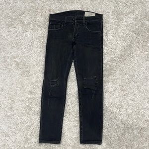 Rag and Bone • Men Dark Grey Distressed Standard Issue 29 Jeans Fit 1 Skinny Leg